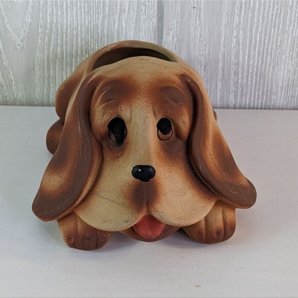 VTG Basset Hound Dog Planter Glazed J.S.N.Y Taiwan  EUC - Picture 9 of 9